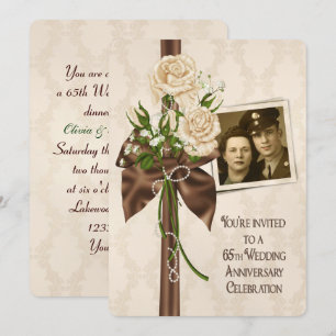 65th Wedding Anniversary Roses Invitation