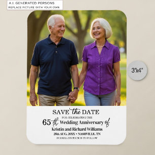 65th Wedding Anniversary Save the Date Photo Magnet