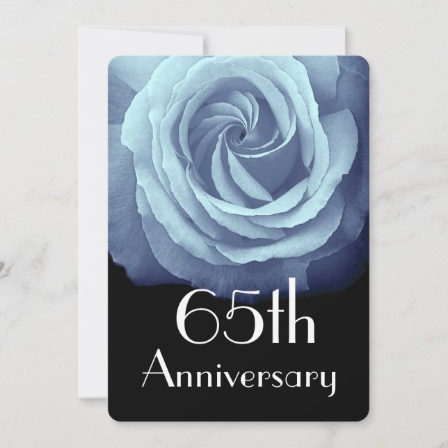 65th Wedding Anniversary Sky Blue Rose A05 Invitation (Front)