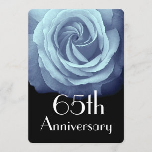65th Wedding Anniversary Sky Blue Rose A05 Invitation