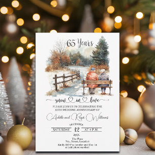 65th Wedding Anniversary Winter Landscape Romantic Invitation