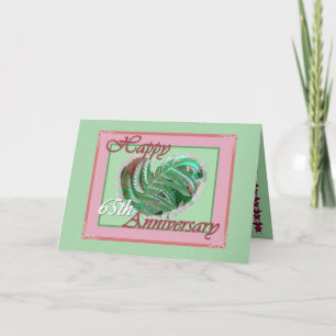 65th Wedding Anniversary with Fern Filled Heart Card