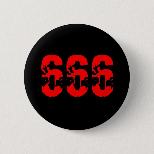 666 6 CM ROUND BADGE (Front)