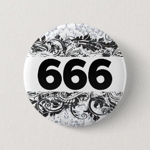 666 6 CM ROUND BADGE