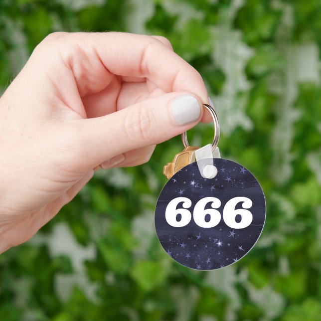 666 Angel Number Stars Higher Self Alignment Key Ring (Hand)