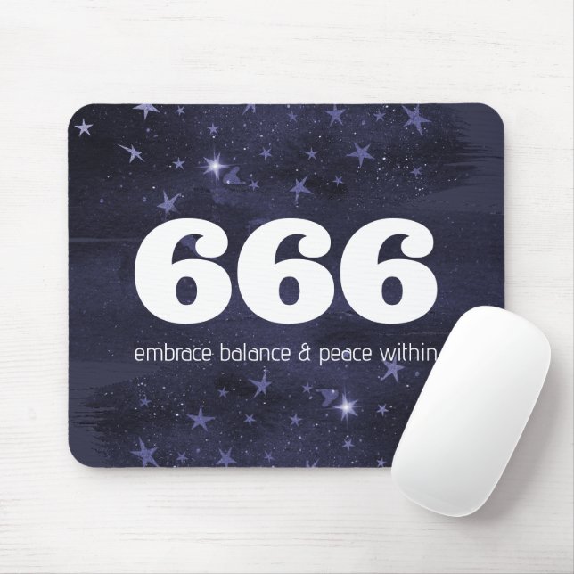 666 Angel Number Stars Higher Self Alignment Mouse Mat (With Mouse)