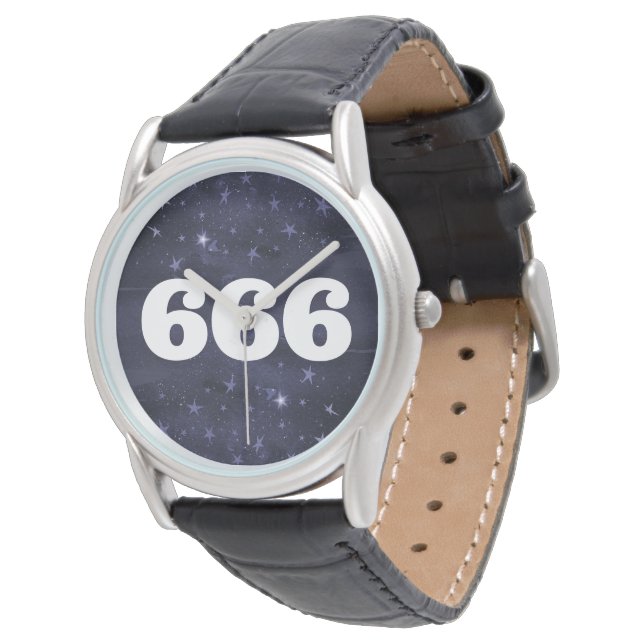 666 Angel Number Stars Higher Self Alignment Watch (Angled)