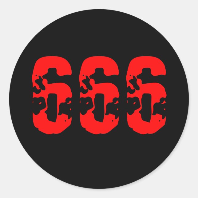 666 CLASSIC ROUND STICKER (Front)