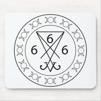 666 Lucifers sigil Black Mouse Mat