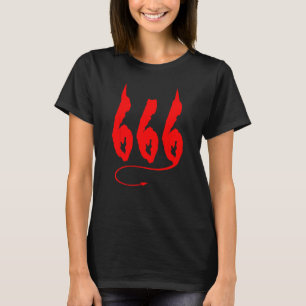 666 Mark Of the Beast Satanism Sinner Devil Horns  T-Shirt