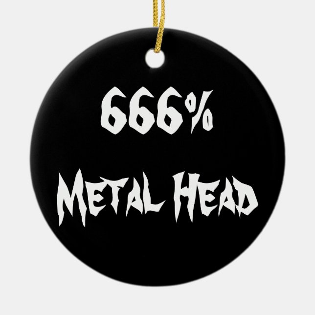666%Metal Head Ceramic Tree Decoration (Front)