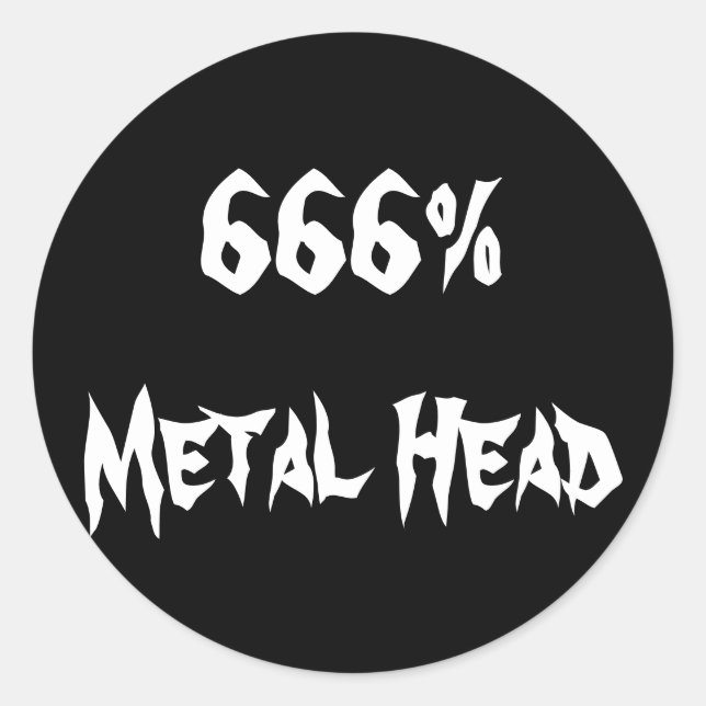 666%Metal Head Classic Round Sticker (Front)
