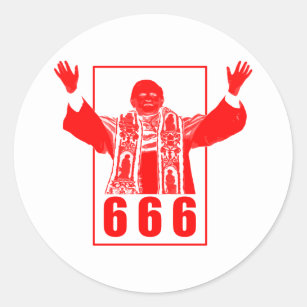 666 Pope Classic Round Sticker