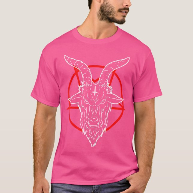 666 Satan Devil Antichrist Goat Pentagram T-Shirt (Front)