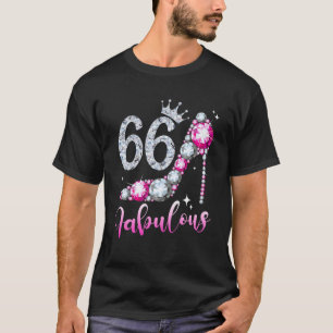 66 And Fabulous 66Th Birthday High Heel Shoes Crow T-Shirt