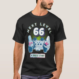 66 Birthday Gamer Next Level 66 Gaming Controller  T-Shirt