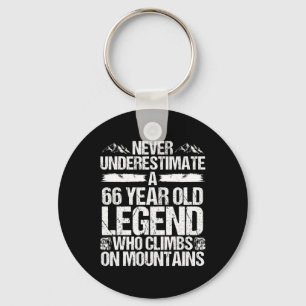 66 Birthday Never Underestimate Hiking Legend 66 Y Key Ring
