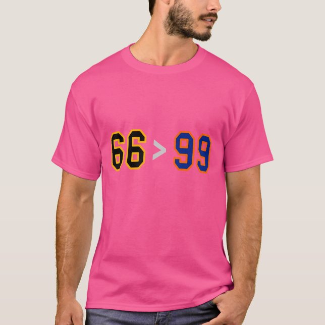 66 Greater Than 99 Funny Pittsburgh Edmonton Hocke T-Shirt (Front)