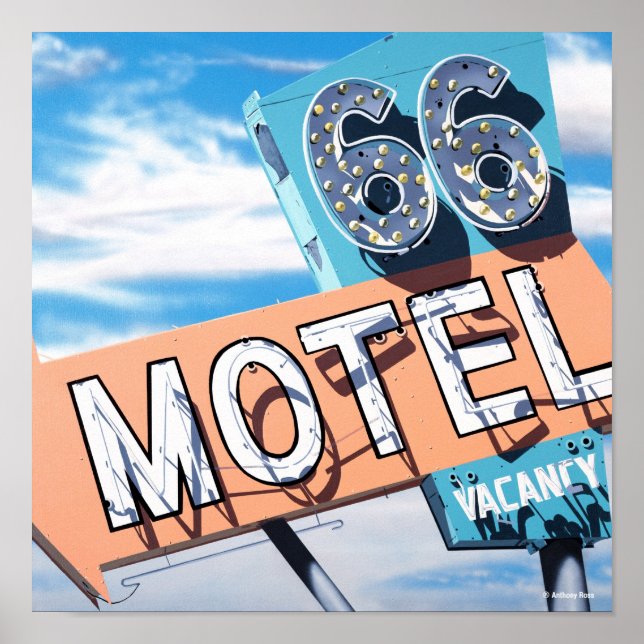 66 Motel on Historic Route 66 Poster (Front)
