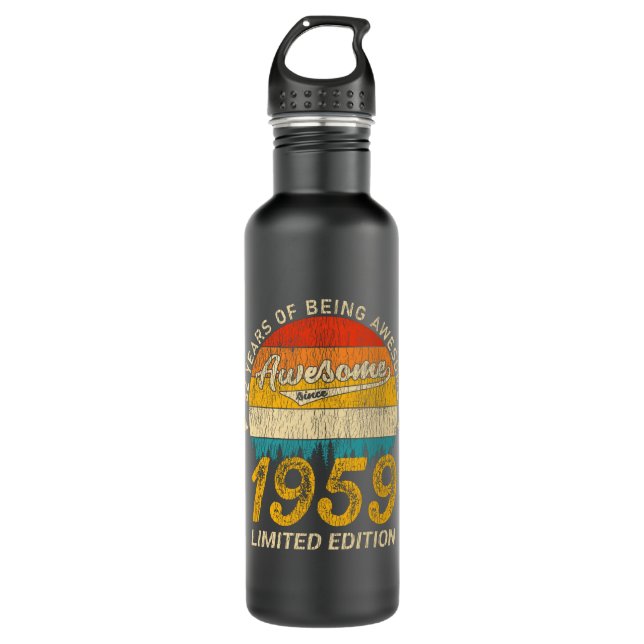 66 Year Old 1959 Retro Awesome 66th Birthday Gift 710 Ml Water Bottle (Front)