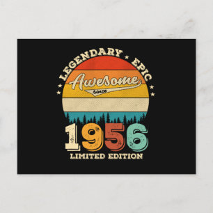 66 Year Old Awesome Since 1956 66th Birthday Gift Postcard