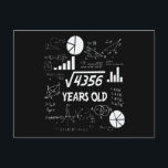 66 Year Old Bday Math Teacher 66th Birthday Gift Postcard<br><div class="desc">Celebrate birthdays with a clever twist! This funny math design uses equations and square roots to reveal the age, making it the perfect choice for math lovers, teachers, students, and geeks who enjoy a good nerdy joke. Great for milestone birthdays, classroom celebrations, or anyone who appreciates clever humour mixed with...</div>