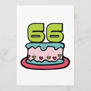 66 Year Old Birthday Cake Card