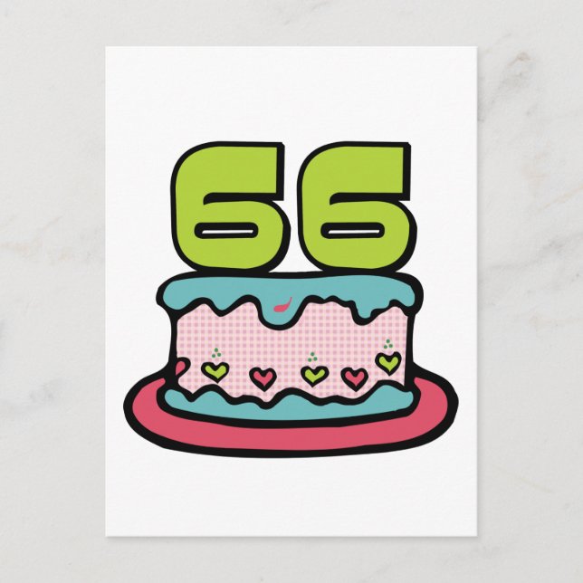 66 Year Old Birthday Cake Postcard (Front)