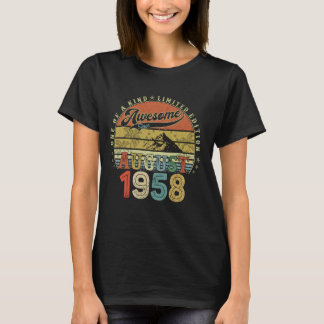 66 Year Old Birthday Gifts For Men August 1958 66t T-Shirt