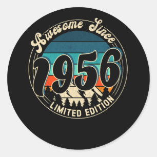 66 Year Old Vintage 66th Year Old Birthday 1956 Classic Round Sticker