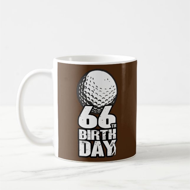 66 Years Old Golf Golfing Golfer 66th Birthday  Coffee Mug (Left)