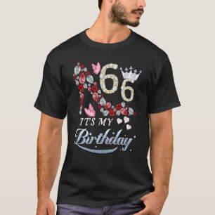 66 Years Old It's My 66th Birthday Funny Shoes for T-Shirt