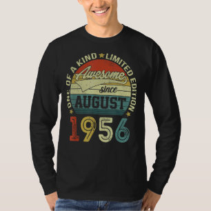 66 Yr Old Birthday Awesome Since August 1956 66th T-Shirt