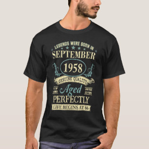 66 Yrs Old 66th Birthday  Legends Born In Septembe T-Shirt