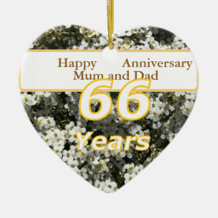 66th Anniversary Editable Ceramic Tree Decoration