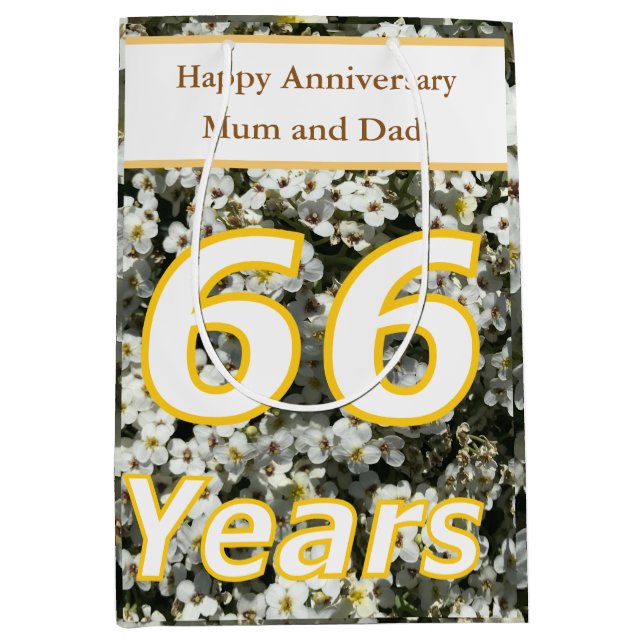 66th Anniversary Editable Medium Gift Bag (Front)