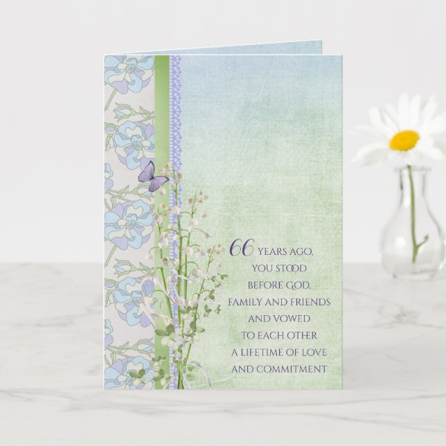 66th Anniversary Lily of the Valley bouquet Card (Small Plant)