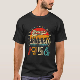 66Th Bday Decorations January 1956 Men Women 66 Ye T-Shirt