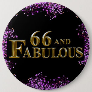 66th Birthday  6 Cm Round Badge