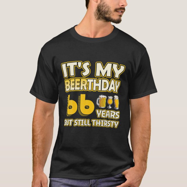 66Th Birthday - Beerthday 66 Years Old Funny Beer T-Shirt (Front)