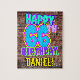 66th Birthday ~ Fun, Urban Graffiti Inspired Look Jigsaw Puzzle