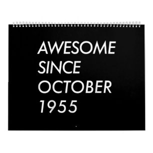 66th Birthday Gift   Awesome Since October 1955 Calendar