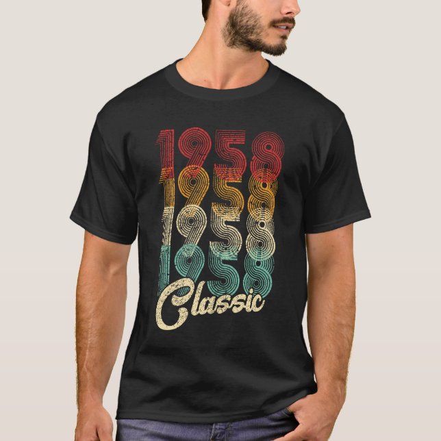 66th Birthday Gift Classic 1958 66 Years Old T-Shirt (Front)
