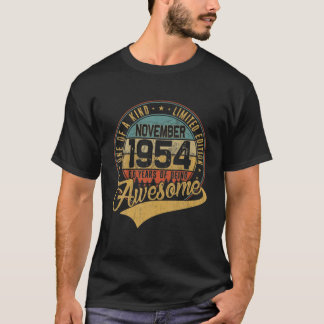 66th Birthday Gift Retro November 1954 66 Yrs Old  T-Shirt
