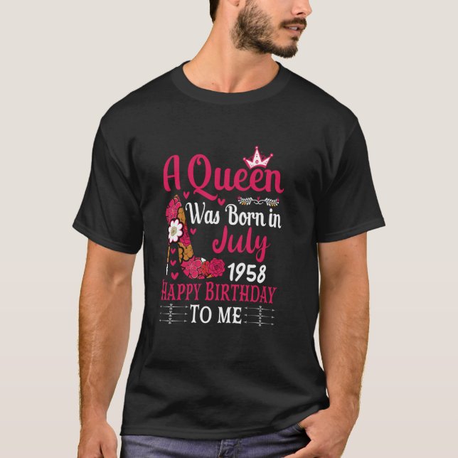 66th Birthday High Heel A Queen Was Born In July 1 T-Shirt (Front)