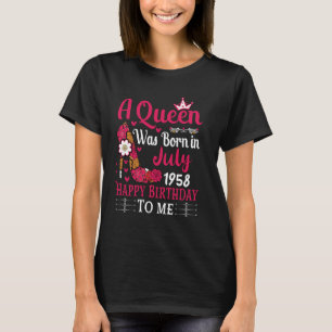 66th Birthday High Heel A Queen Was Born In July 1 T-Shirt