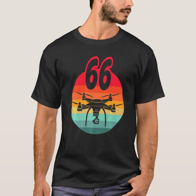 66th Birthday I Retro Remote Control Drones With C T-Shirt (Front)