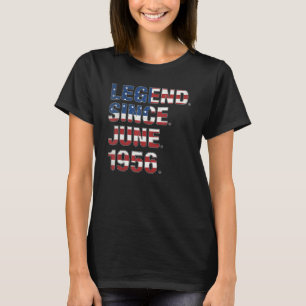 66th Birthday Legend Since June 1956 Usa Flag 66 Y T-Shirt