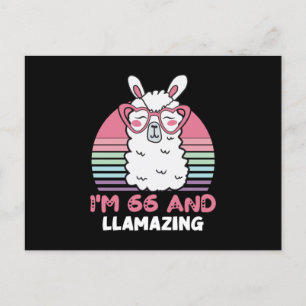 66th Birthday Llamazing Llama 66 Year Old Birthday Postcard