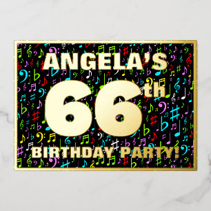 66th Birthday Party — Fun, Colourful Music Symbols